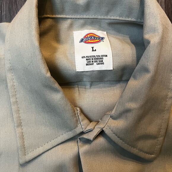 Dickies Men's LG Khaki Flex Relaxed Fit Short Sleeve Work Shirt - Picture 2 of 4